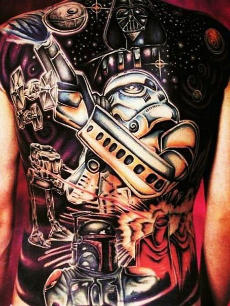 Empire Illustrations Full Back Star Wars Tattoo